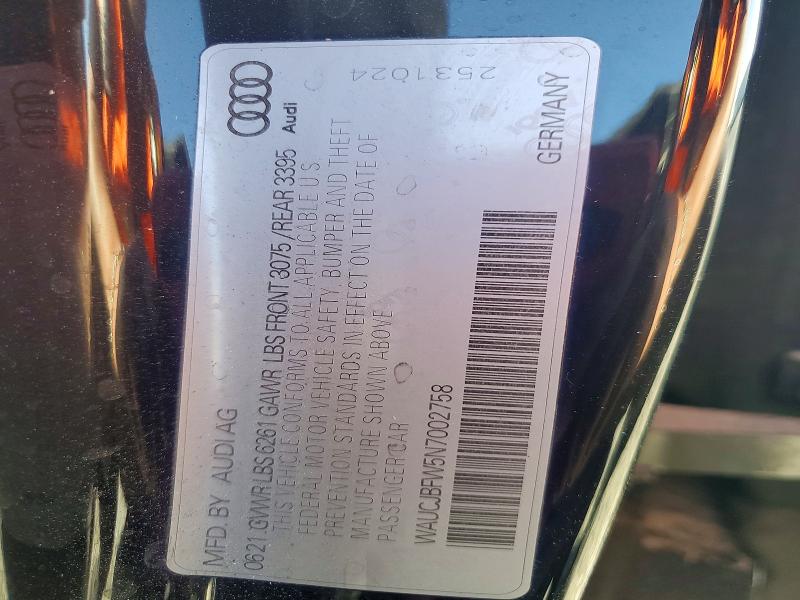 Продажа на аукционе авто 2022 Audi E-tron Gt, vin: WAUCJBFW5N7002758, номер лота: 76935485