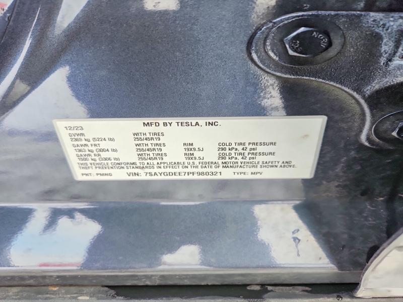 Продажа на аукционе авто 2023 Tesla Model Y, vin: 7SAYGDEE7PF980321, номер лота: 78617135