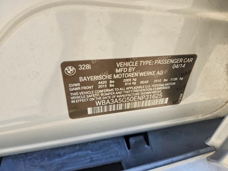 77967925 :رقم المزاد ، WBA3A5G50ENP31625 vin ، 2014 Bmw 328 مزاد بيع