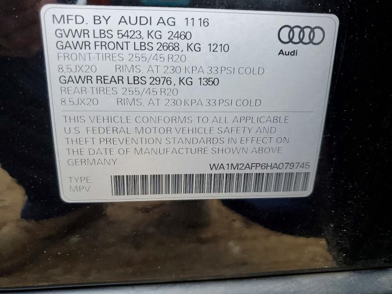 Продажа на аукционе авто 2017 Audi Q5, vin: WA1M2AFP6HA079745, номер лота: 77907415