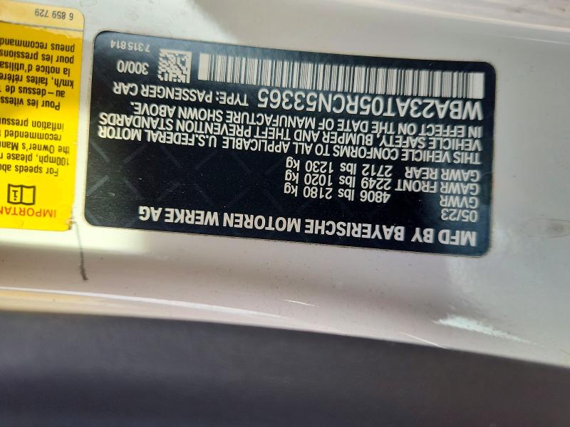 Продаж на аукціоні авто 2024 Bmw 430i, vin: WBA23AT05RCN53365, номер лоту: 77312105