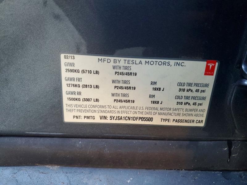 Aukcja sprzedaży 2013 Tesla Model S, vin: 5YJSA1CN1DFP05500, numer aukcji: 75805465