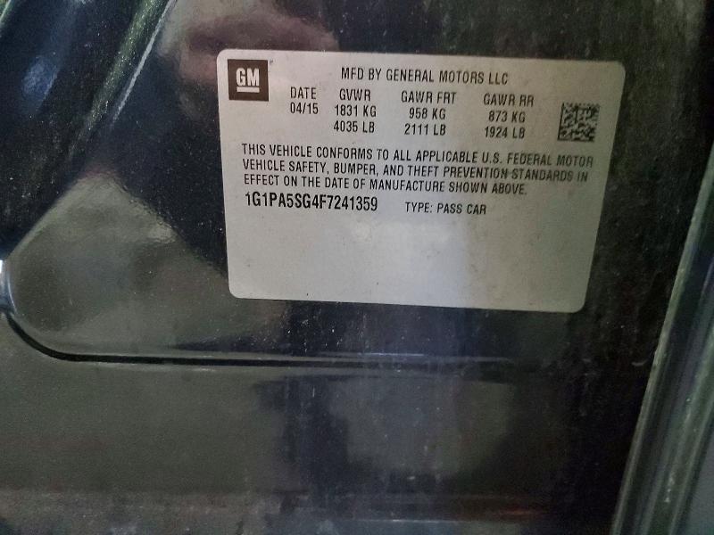 Продаж на аукціоні авто 2015 Chevrolet Cruze, vin: 1G1PA5SG4F7241359, номер лоту: 76575055