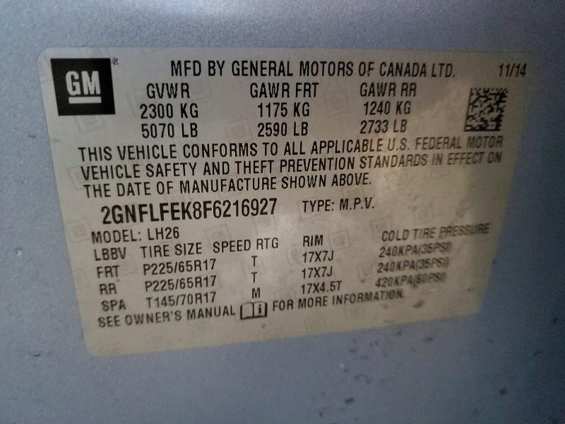 Продаж на аукціоні авто 2015 Chevrolet Equinox, vin: 2GNFLFEK8F6216927, номер лоту: 74270425