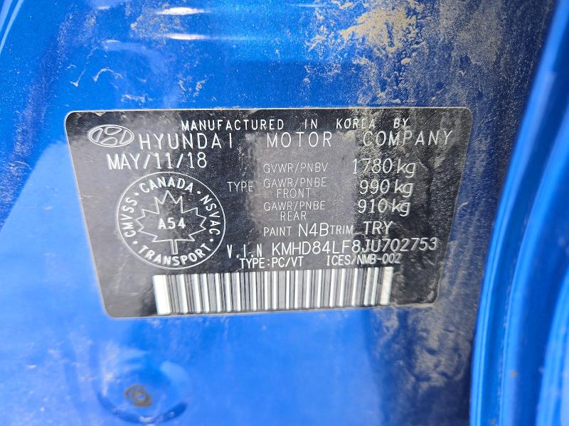 Aukcja sprzedaży 2018 Hyundai Elantra, vin: KMHD84LF8JU702753, numer aukcji: 77820545