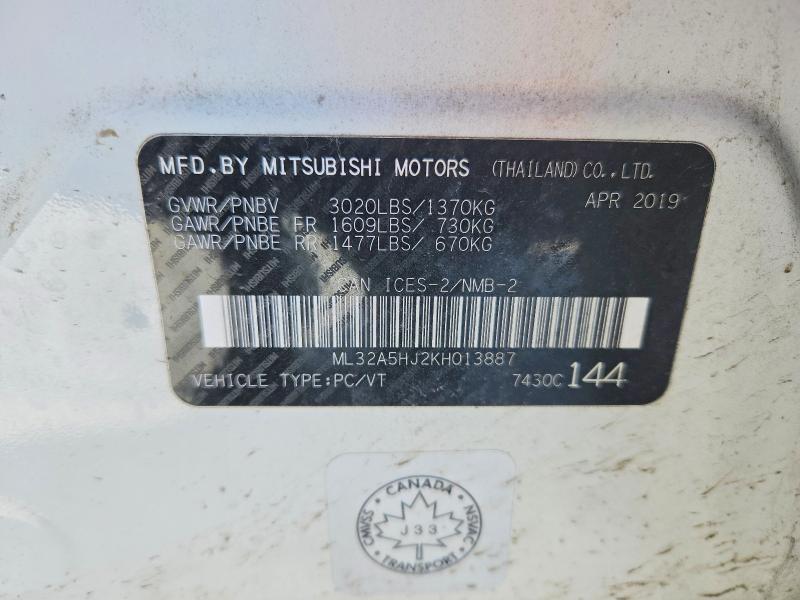 Продаж на аукціоні авто 2019 Mitsubishi Mirage, vin: ML32A5HJ2KH013887, номер лоту: 77318595