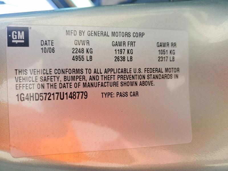 Aukcja sprzedaży 2007 Buick Lucerne Cx, vin: 1G4HD57217U148779, numer aukcji: 76810905