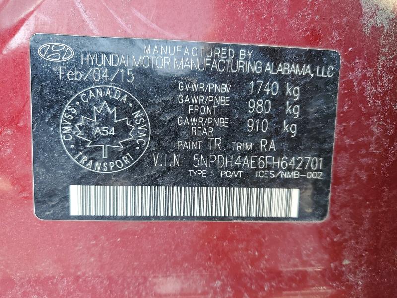 Продажа на аукционе авто 2015 Hyundai Elantra Se, vin: 5NPDH4AE6FH642701, номер лота: 77309575
