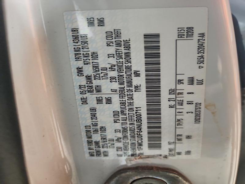 Aukcja sprzedaży 2022 Ford Escape, vin: 1FMCU0F64NUB00711, numer aukcji: 75953795