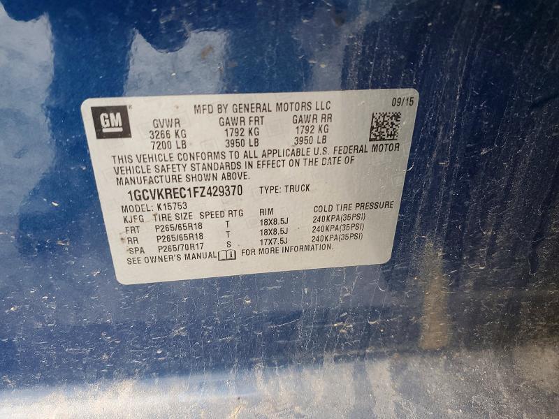 Aukcja sprzedaży 2015 Chevrolet Silverado, vin: 1GCVKREC1FZ429370, numer aukcji: 76044695
