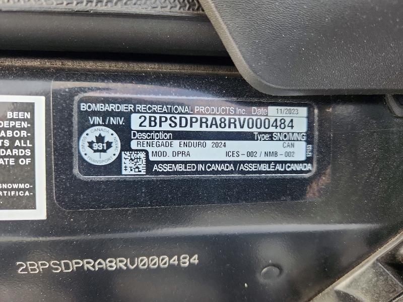 Продажа на аукционе авто 2024 Skidoo Renegade Adrenaline 900 Ace, vin: 2BPSDPRA8RV000484, номер лота: 78146015