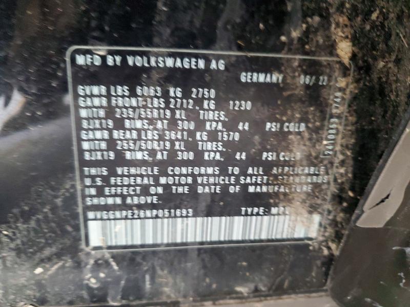 Aukcja sprzedaży 2022 Volkswagen Id.4, vin: WVGGNPE26NP051693, numer aukcji: 77280295