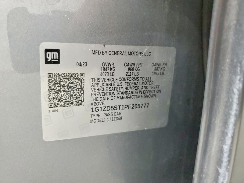 Продажа на аукционе авто 2023 Chevrolet Malibu, vin: 1G1ZD5ST1PF205777, номер лота: 79083505