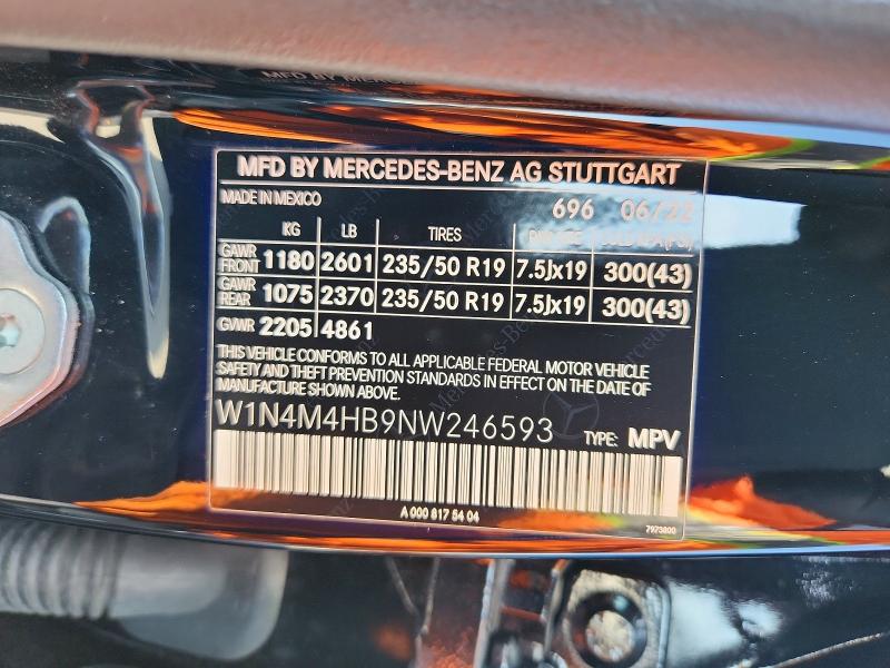 Продажа на аукционе авто 2022 Mercedes-benz Glb, vin: W1N4M4HB9NW246593, номер лота: 78563695
