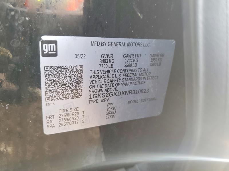 Продажа на аукционе авто 2022 Gmc Yukon Xl, vin: 1GKS2GKDXNR310823, номер лота: 76041235