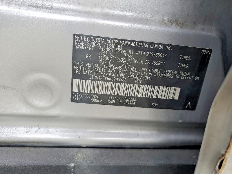 Aukcja sprzedaży 2024 Toyota Rav4, vin: 2T3H1RFV6RC293386, numer aukcji: 76716715
