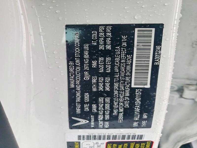 Aukcja sprzedaży 2025 Vinfast Trading And Production Vf 8, vin: RLLV1AFA1SH011575, numer aukcji: 79030135