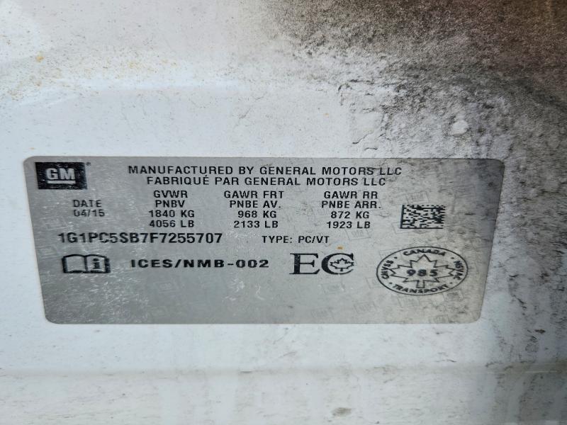 Продаж на аукціоні авто 2015 Chevrolet Cruze, vin: 1G1PC5SB7F7255707, номер лоту: 78330275