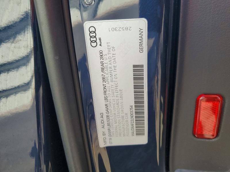 Aukcja sprzedaży 2020 Audi A6, vin: WAUD8AF22LN003754, numer aukcji: 78653525