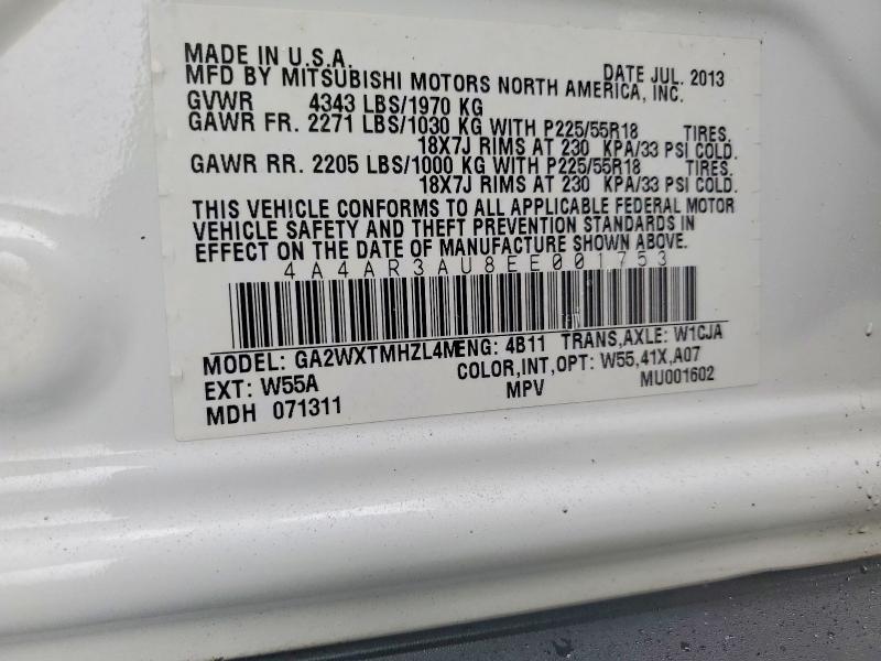 Продаж на аукціоні авто 2014 Mitsubishi Outlander Sport, vin: 4A4AR3AU8EE001753, номер лоту: 77923665