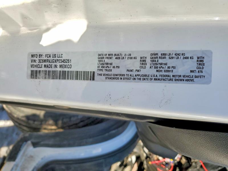 Продажа на аукционе авто 2023 Ram Promaster 3500, vin: 3C6MRVJGXPE545261, номер лота: 73467655