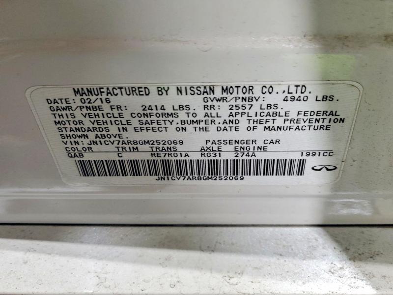 Aukcja sprzedaży 2016 Infiniti Q50, vin: JN1CV7AR8GM252069, numer aukcji: 76594295