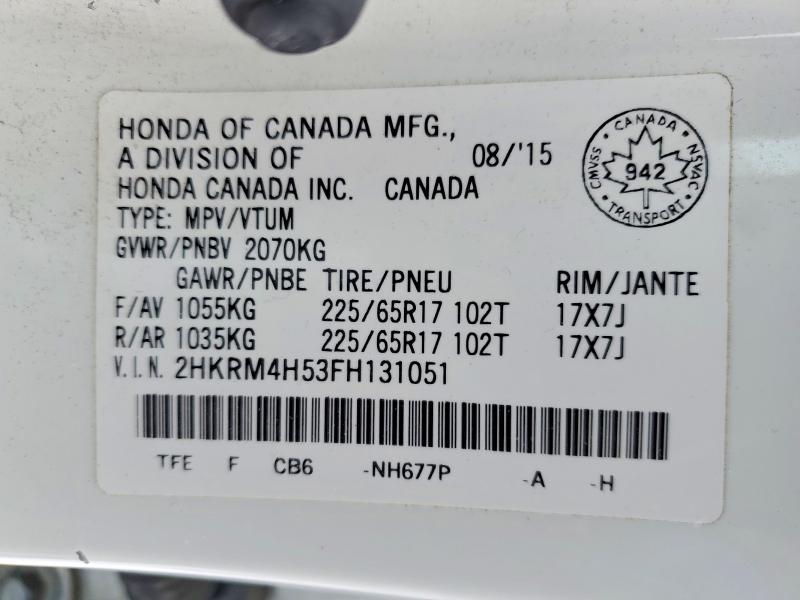 77772645 :رقم المزاد ، 2HKRM4H53FH131051 vin ، 2015 Honda Cr-v مزاد بيع