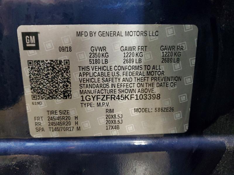 2019 Cadillac Xt4 მანქანა იყიდება აუქციონზე, vin: 1GYFZFR45KF103398, აუქციონის ნომერი: 76049325