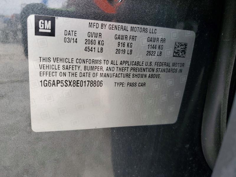 Продаж на аукціоні авто 2014 Cadillac Cts, vin: 1G6AP5SX8E0178806, номер лоту: 78834675