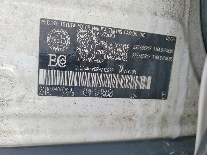 Продаж на аукціоні авто 2024 Toyota Rav4, vin: 2T3BWRFV0RW212923, номер лоту: 75924255