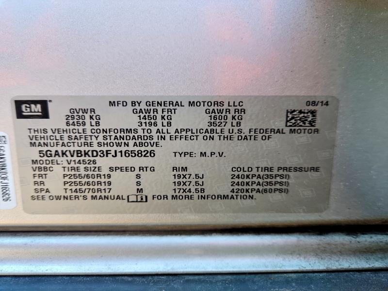 Продаж на аукціоні авто 2015 Buick Enclave, vin: 5GAKVBKD3FJ165826, номер лоту: 75731105