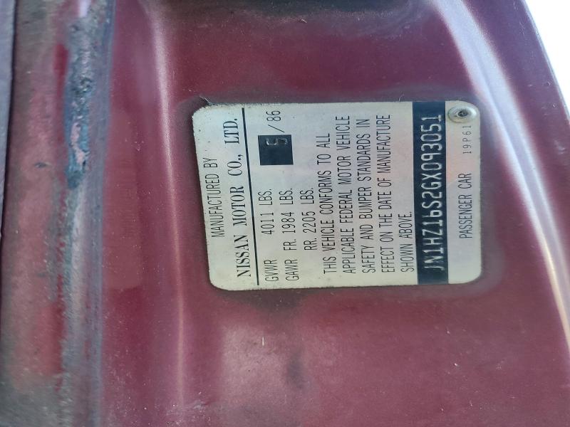 Aukcja sprzedaży 1986 Nissan 300zx, vin: JN1HZ16S2GX093051, numer aukcji: 77445265