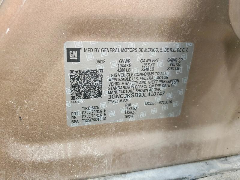 78029225 :رقم المزاد ، 3GNCJKSB9JL410747 vin ، 2018 Chevrolet Trax Ls مزاد بيع