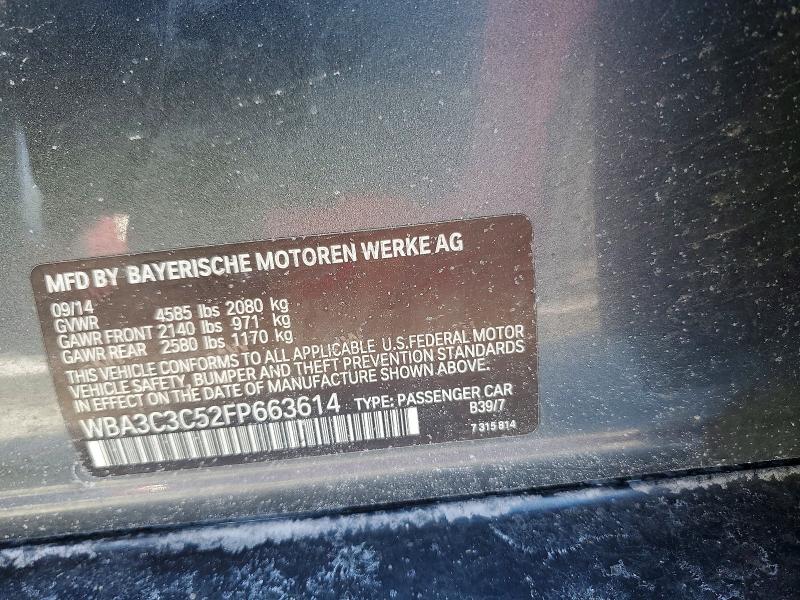 77184945 :رقم المزاد ، WBA3C3C52FP663614 vin ، 2015 Bmw 320 مزاد بيع