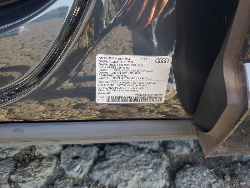 Продаж на аукціоні авто 2023 Audi E-tron, vin: WA1LAAGE0PB024552, номер лоту: 75879095