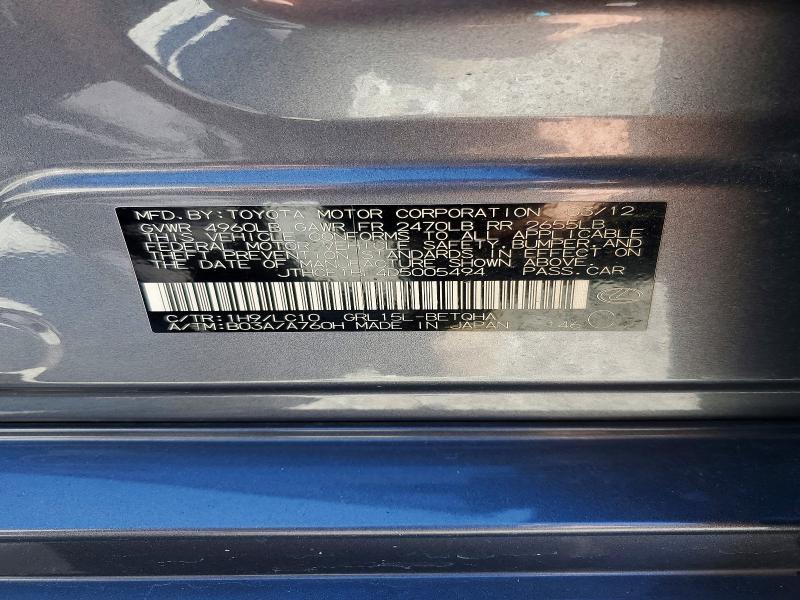 Aukcja sprzedaży 2013 Lexus Gs, vin: JTHCE1BL4D5005494, numer aukcji: 76436085
