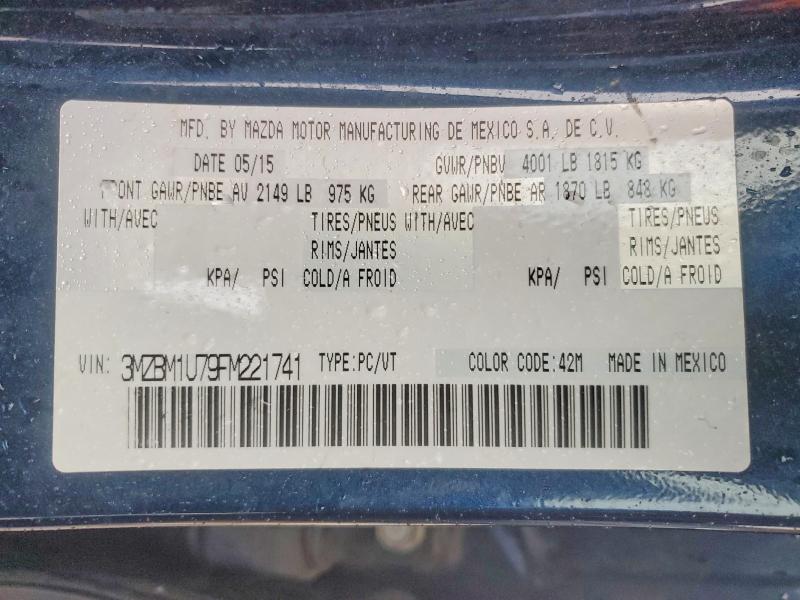 Продажа на аукционе авто 2015 Mazda 3, vin: 3MZBM1U79FM221741, номер лота: 77783915