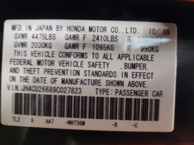 Продажа на аукционе авто 2009 Acura Tsx, vin: JH4CU26689C027823, номер лота: 77535315