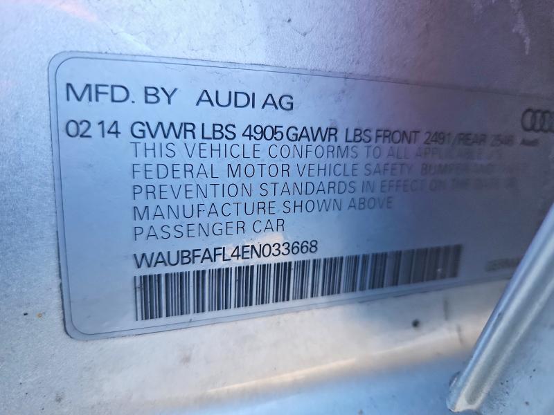 Aukcja sprzedaży 2014 Audi A4, vin: WAUBFAFL4EN033668, numer aukcji: 78236235