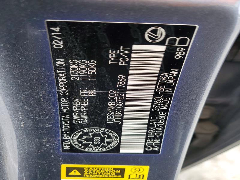 78155915 :رقم المزاد ، JTHBK1GG7E2117869 vin ، 2014 Lexus Es مزاد بيع
