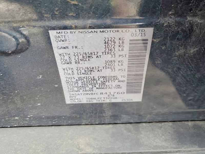 Продажа на аукционе авто 2015 Nissan Rogue, vin: 5N1AT2MV8FC841760, номер лота: 79431035