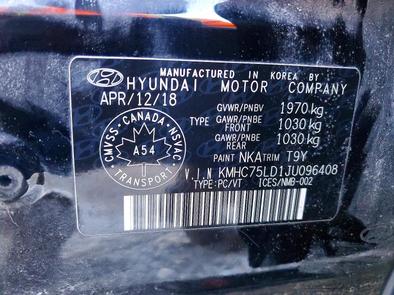 Aukcja sprzedaży 2018 Hyundai Ioniq Plug-in Hybrid, vin: KMHC75LD1JU096408, numer aukcji: 78787605