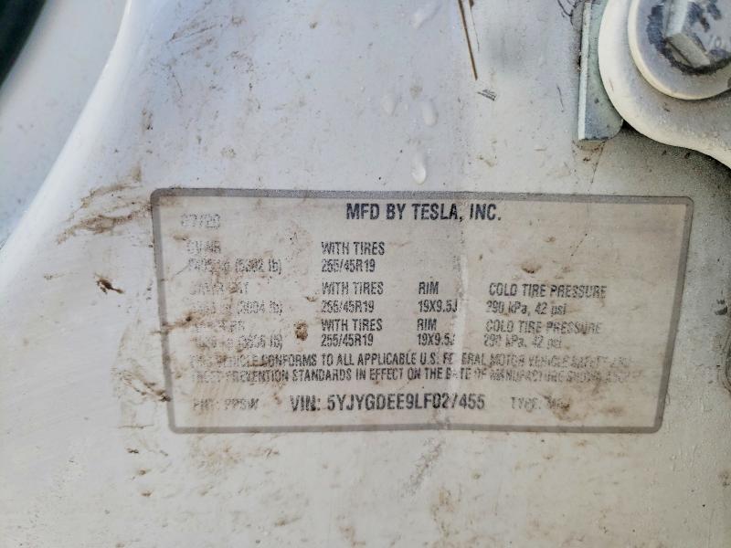 78248725 :رقم المزاد ، 5YJYGDEE9LF027455 vin ، 2020 Tesla Model Y مزاد بيع