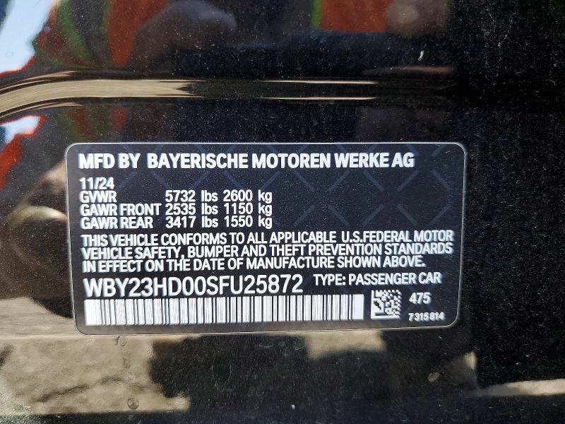 Продажа на аукционе авто 2025 Bmw I4, vin: WBY23HD00SFU25872, номер лота: 77231425