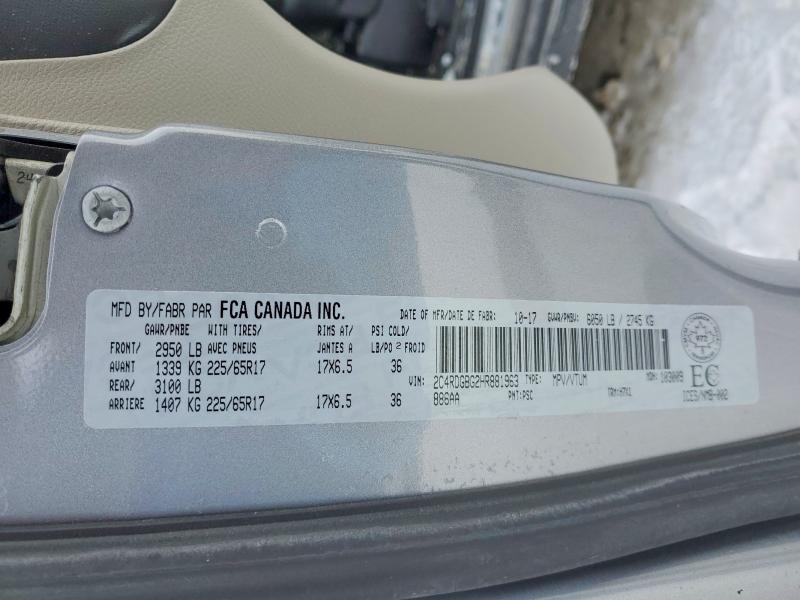 2017 Dodge Grand Caravan მანქანა იყიდება აუქციონზე, vin: 2C4RDGBG2HR881963, აუქციონის ნომერი: 75593545