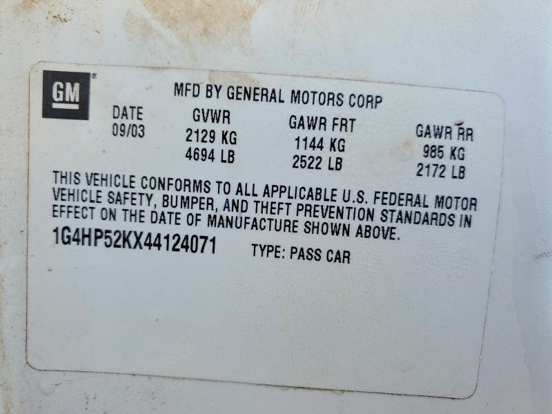 75976295 :رقم المزاد ، 1G4HP52KX44124071 vin ، 2004 Buick Lesabre مزاد بيع