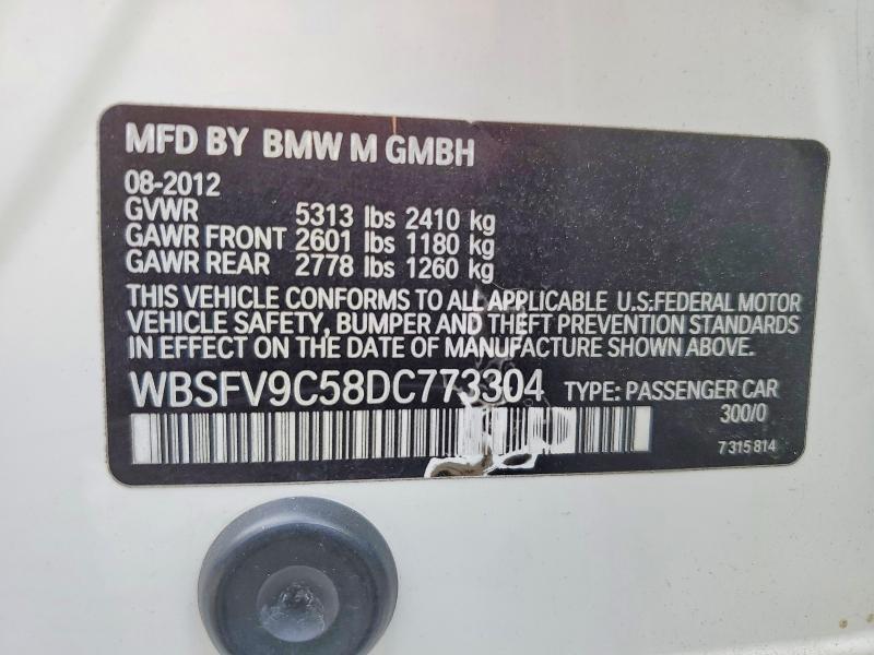 Продажа на аукционе авто 2013 Bmw Motorrad M5, vin: WBSFV9C58DC773304, номер лота: 78338565