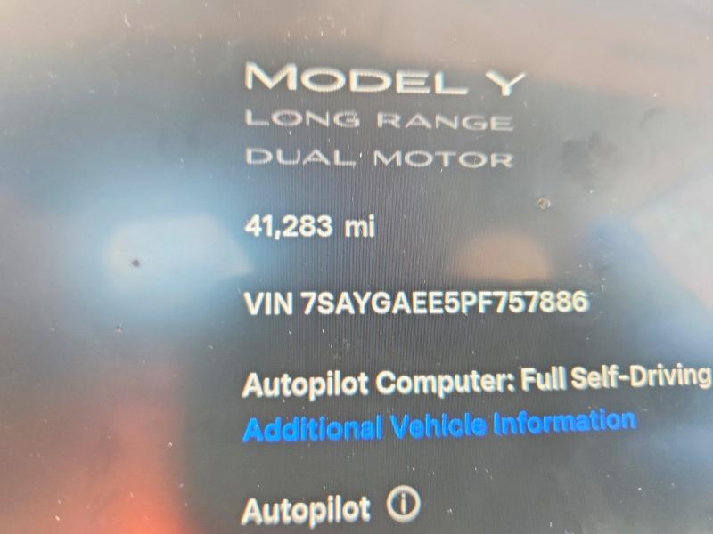 Продаж на аукціоні авто 2023 Tesla Model Y, vin: 7SAYGAEE5PF757886, номер лоту: 76974455
