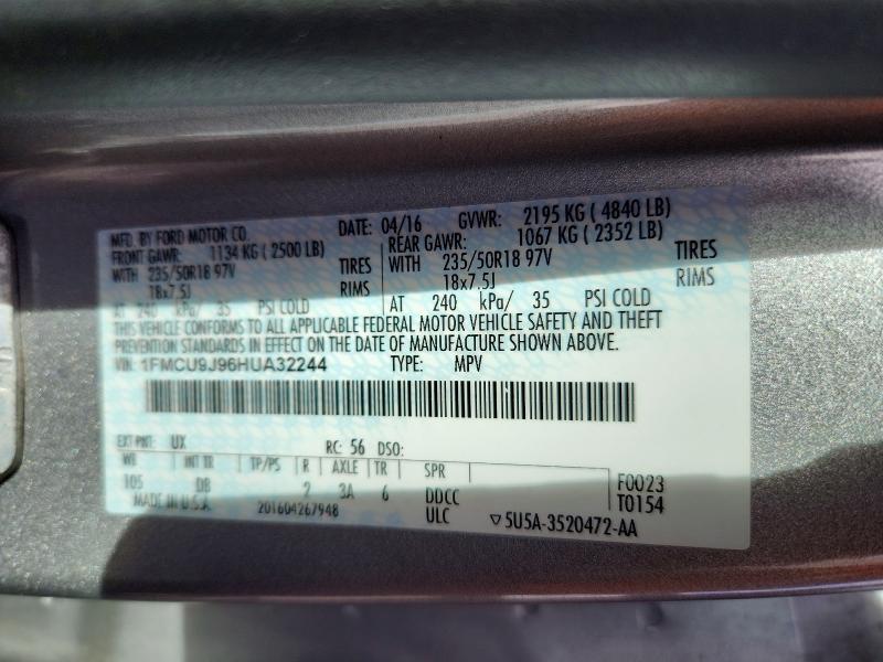Продажа на аукционе авто 2017 Ford Escape, vin: 1FMCU9J96HUA32244, номер лота: 78617335
