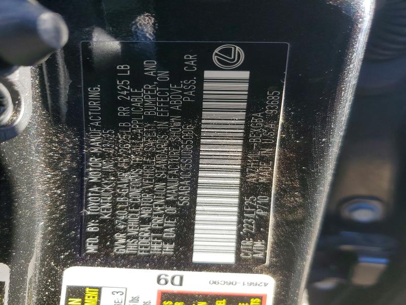 Продажа на аукционе авто 2025 Lexus Es, vin: 58ABA1C15SU065006, номер лота: 77461305